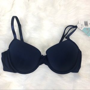 🛍NWT underwire molded cup t-shirt bra navy 36B